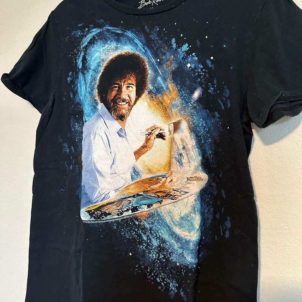 Bob Ross Graphic Black Men's T-Shirt - Artist Painting Print
